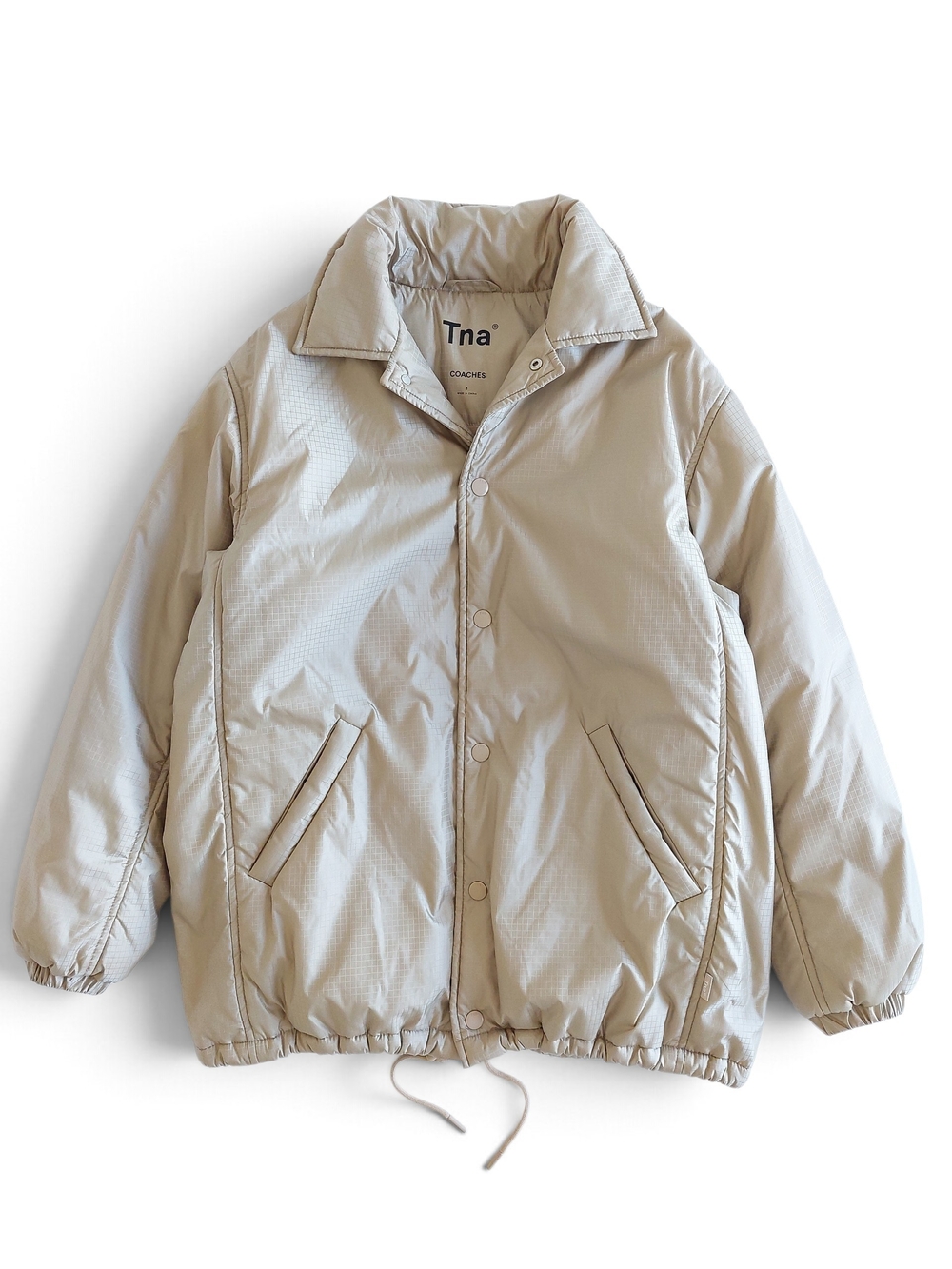 Aritzia TNA Coaches Jacket Women's 1 (XS) Beige Puffer Fall Light Outerwear